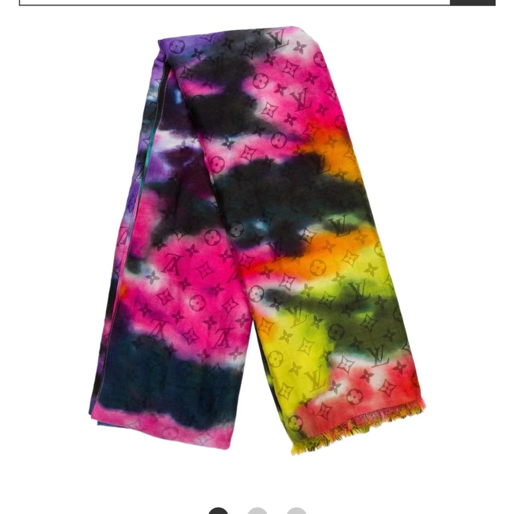 2019 Louis Vuitton Virgil Abloh tie dye monogram RGB stole